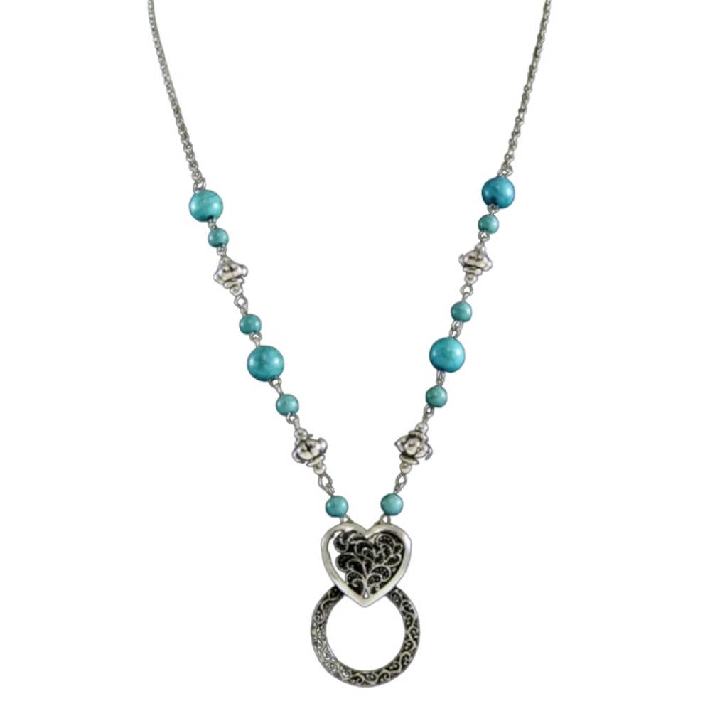 EYEGLASS/ID HOLDER TURQUOISE NECKLACE